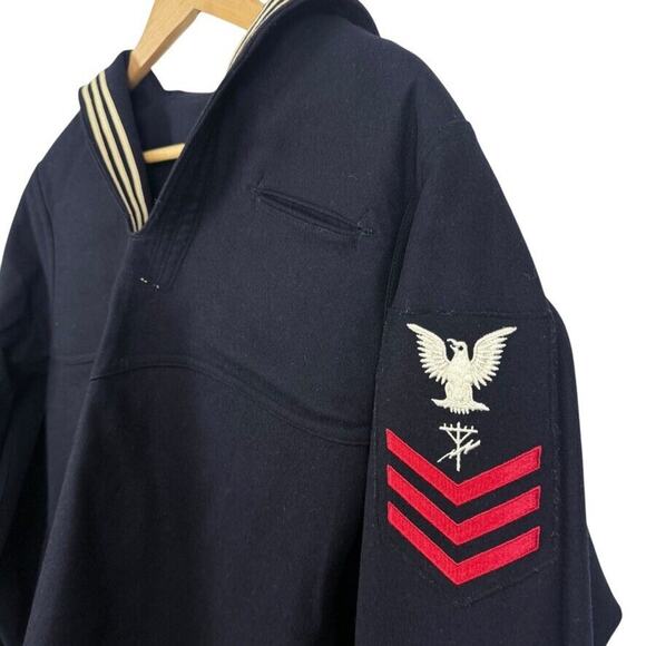 US Navel Vintage Wool Pullover Jacket Uniform Sailor Navy GUC Factory Made 42R - Picture 10 of 15